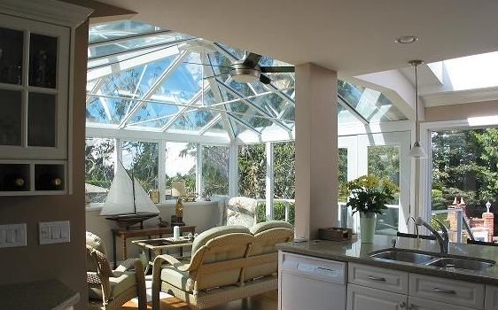Interior view of a white Edwardian-style conservatory
