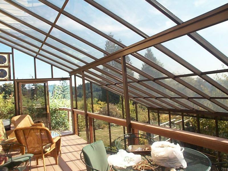 Interior view of a large two storey sunroom