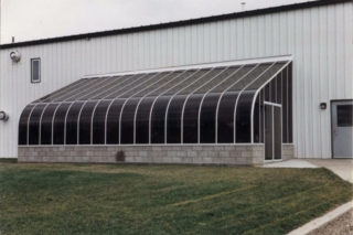 Exterior view of a large commercial sunroom